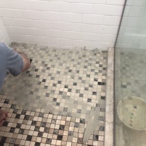 Shower Tile Floor in Newport Beach
